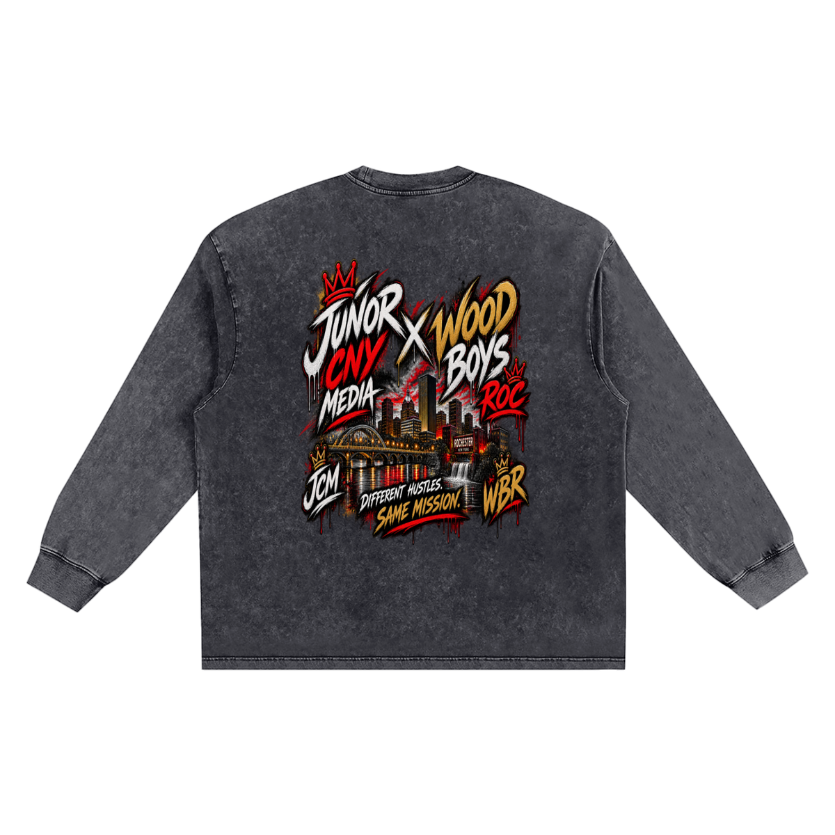 Snow Washed Frayed Edge T-Shirt